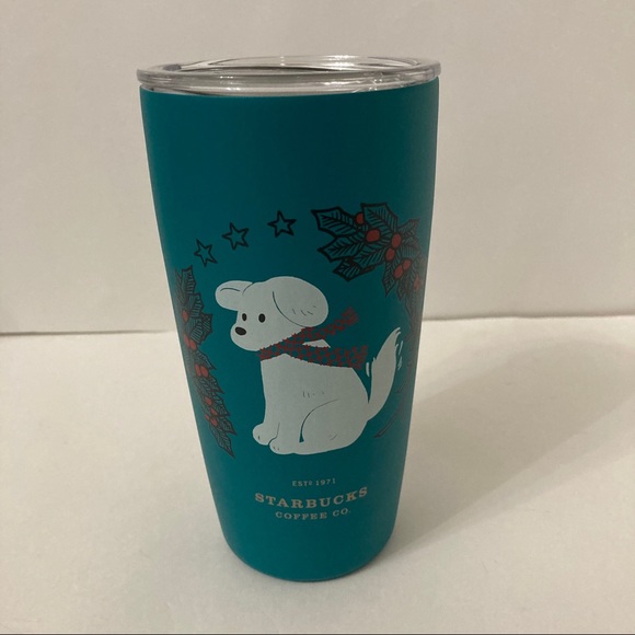 Starbucks Christmas Holly Dog Stainless Tumbler